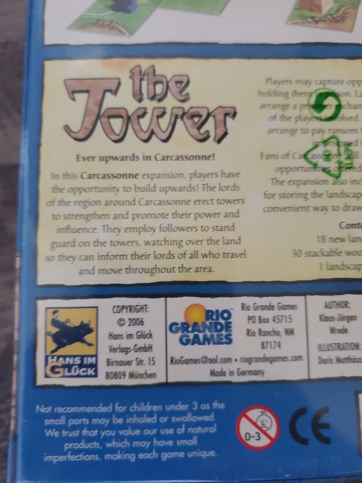 Carcassonne Board Game Expansion: The Tower 2006 Rio Grande NEW SEALED RARE - Image 4 of 4