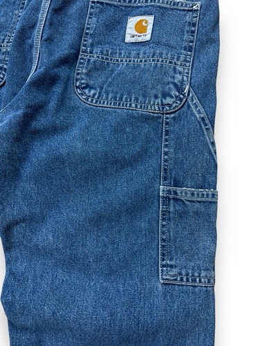 Pantalones de Trabajo Vintage Carhartt Ruck Azul Rodilla Única Denim Carpintero Talla W31 L32 - Imagen 6 de 18