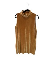 Viktoria & Woods Shift Dress Size AU/UK 2 (10) US 6 Mini Velvet Gold High Neck