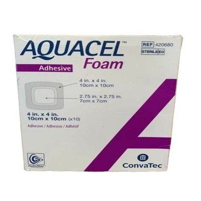 AQUACEL FOAM 402680 4''X4'' 10 CONVATEC