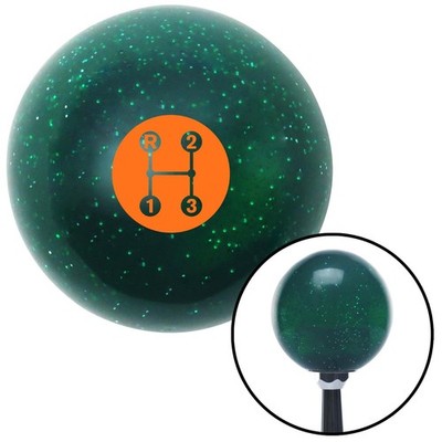 Orange 3 Speed Shift Pattern - Dots 11 Green Metal Flake Shift Knob M16x1.5 Auto