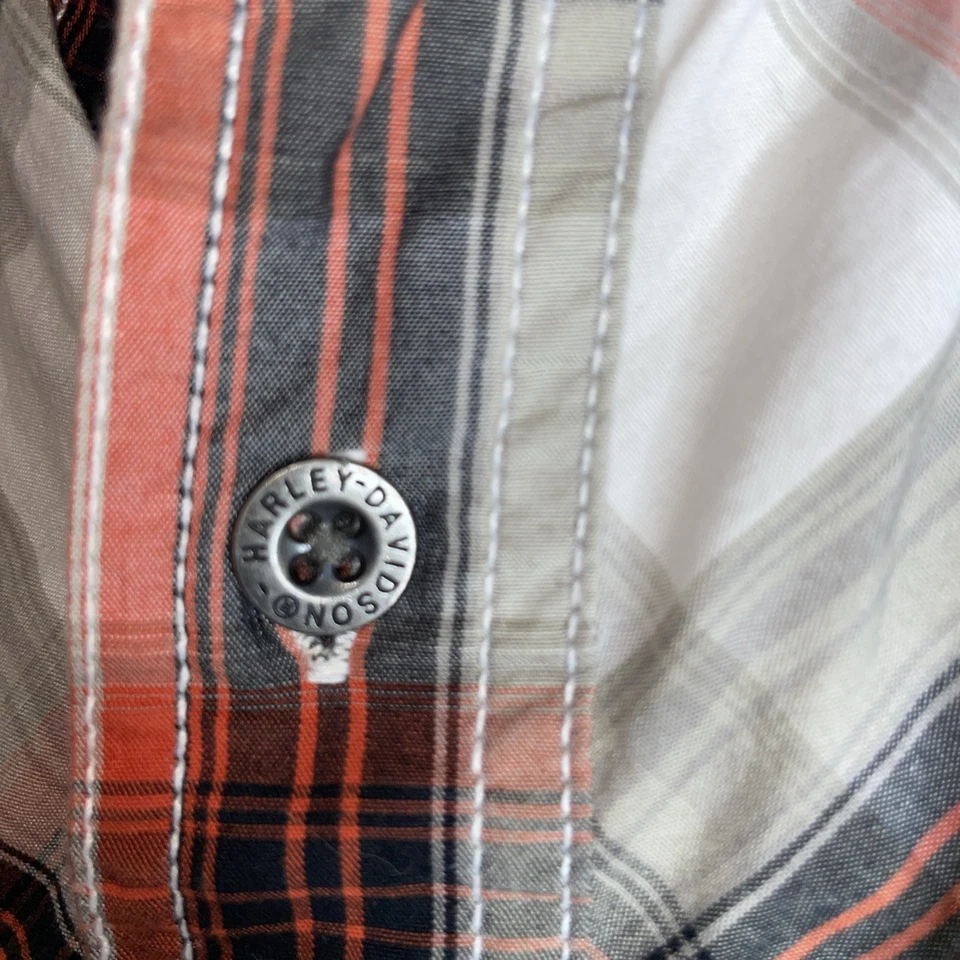 Camisa Harley Davidson Original Lata de Aceite a Cuadros Metal Abotonada Para Hombre XXL Agotada Foto 3 de 4
