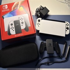 Nintendo Switch OLED Model Handheld Console - 64GB White - Boxed - Ref A7
