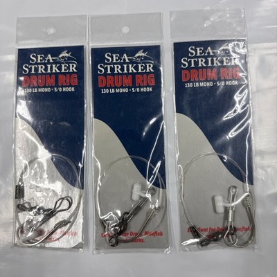 3 Packs Sea Striker Drum Rig 130lb Mono- 5/0 Hook A3