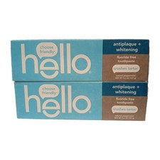 Hello Antiplaque Whitening Fluoride-Free Toothpaste, Peppermint, 5oz Lot of 2