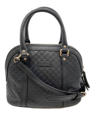 Gucci 4449654 Schwarz Micro Gucci SSIMA Leder Crossbody Schultertasche Italie...
