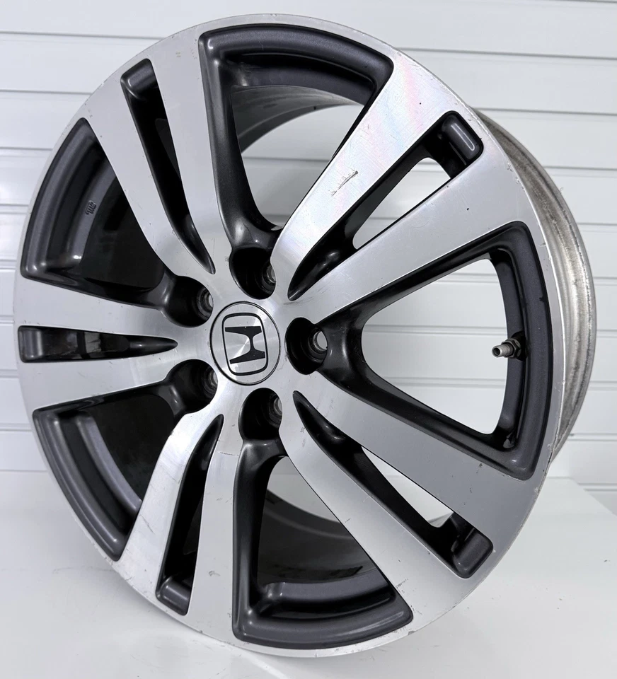 HONDA PILOT HONDA RIDGELINE FACTORY OEM 18" MACHINED CHARCOAL WHEEL RIM 64088 #3 - Image 2 of 4