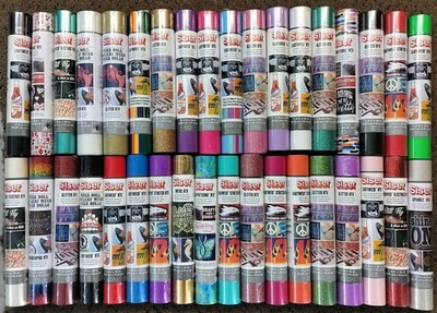 Assorted Lot of 12 Rolls Siser EasyWeed HTV Electric Glitter Heat Transfer Vinyl