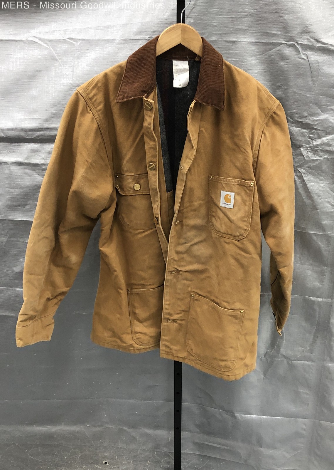 Carhartt Brown Solid Lined Outerwear Workwear But… - image 1