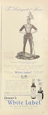 1940 Vintage Original Rare Dewar's White Label Beautiful Scotch Whiskey AD
