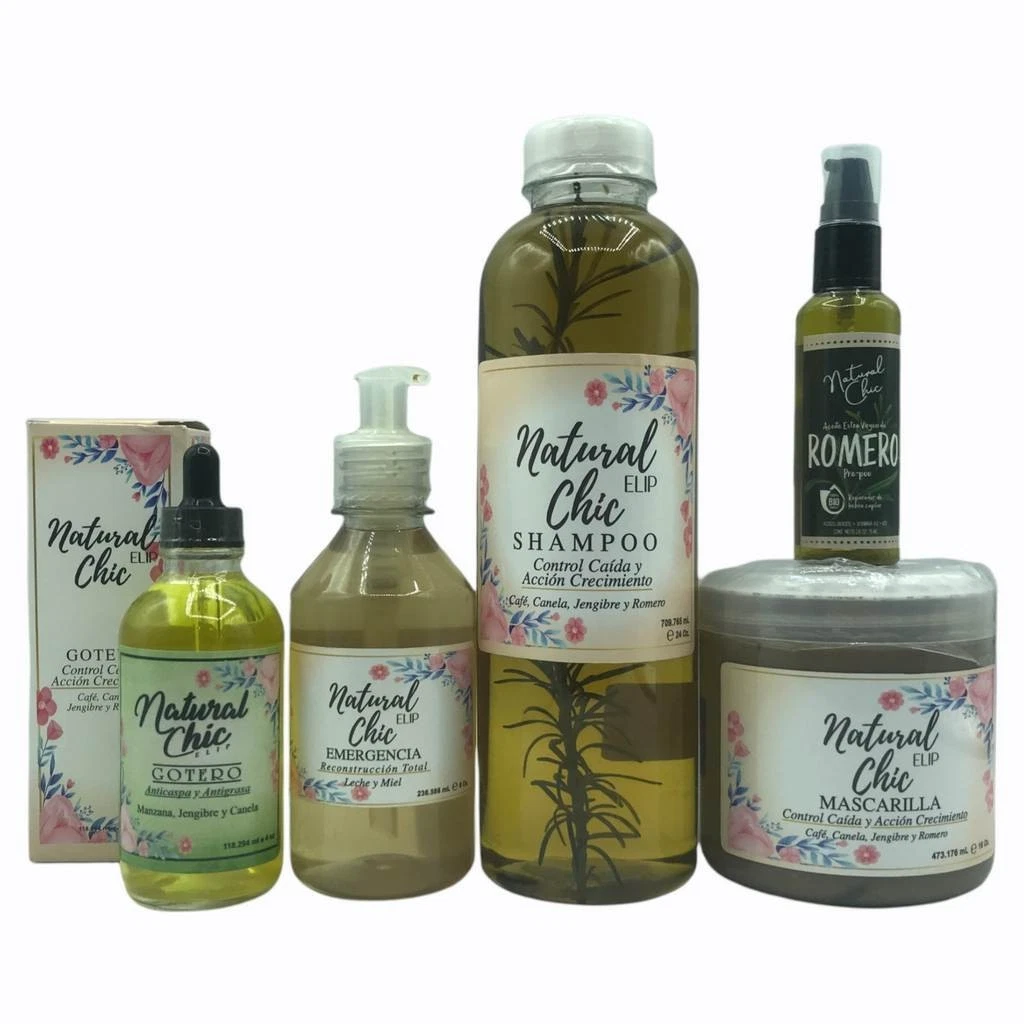 Natural Chic Elip Hair Growth Kit 5PCS Shampoo Mask Oil Serum Treatment Set