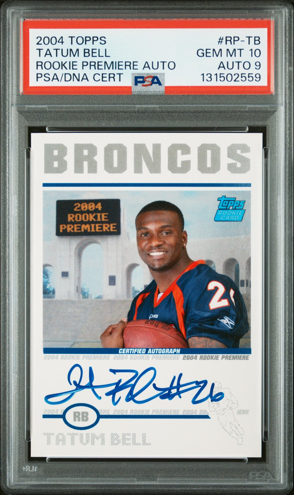 Tatum Bell Topps Rookie Premiere Autograph #RPTB Rookie Premiere Autograph