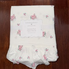 NWT Pottery Barn Kids LoveShackFancy Antoinette Ruffle Organic Queen Sheet Set