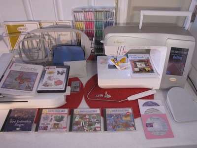 STUNNING BABY LOCK SEWING MACHINE ELLAGEO MODEL BLL EMBROIDERY BUNDLE SERVICED !
