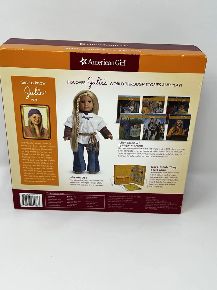 美国女孩朱莉娃娃 7 英寸带全新迷你书和书籍收藏 1-6 — 第 3/3 张图片