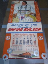 1949 Great Northern Railroad Wall Calendar w/Full Date Pad - Excellent Condition
