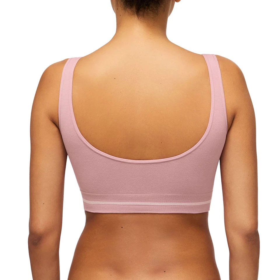 GapBody 女式 2 PK 无痕棉质舒适文胸尺寸 XXL 真黑色/淡紫色粉色 — 第 3/4 张图片