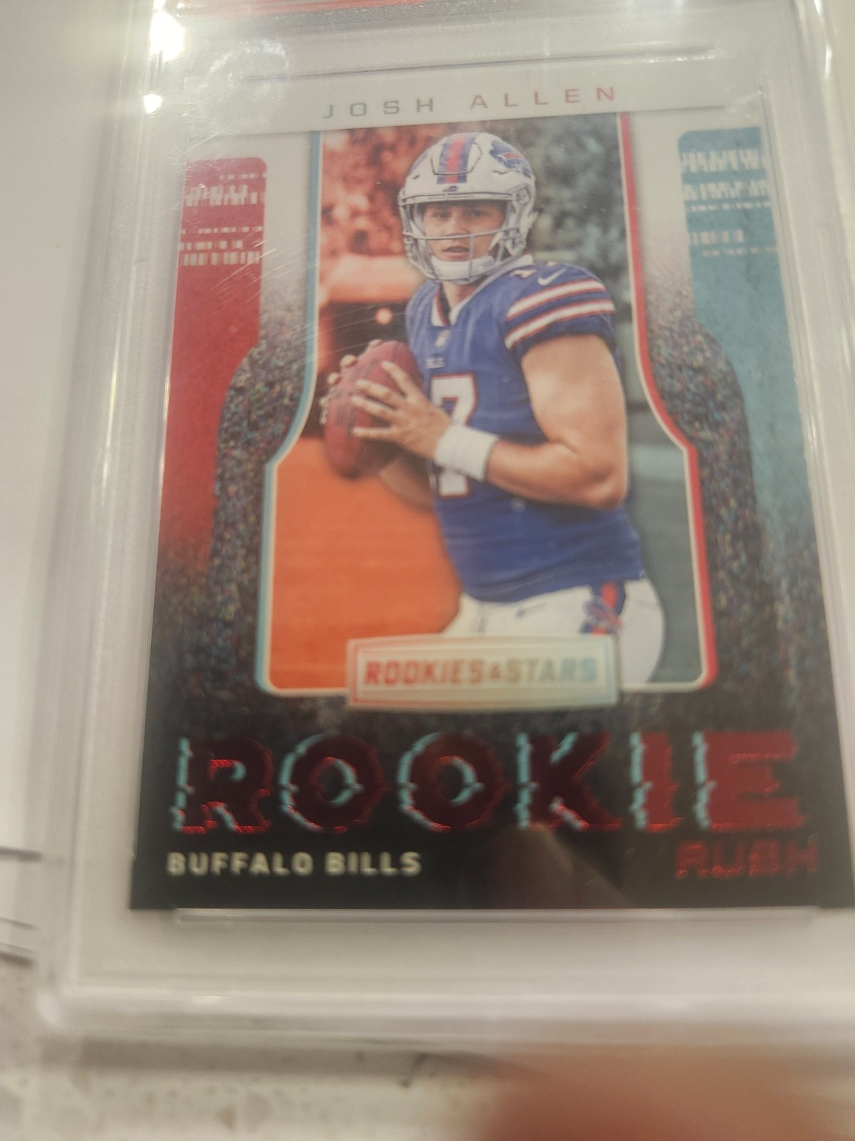 2018 Panini Rookies & Stars Josh Allen Rookie Rush Insert Card #RR-5, PSA 9