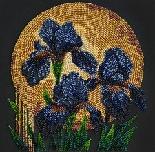DIY Bead Embroidery Kit Flowers Beaded stitching needlepoint beadwork