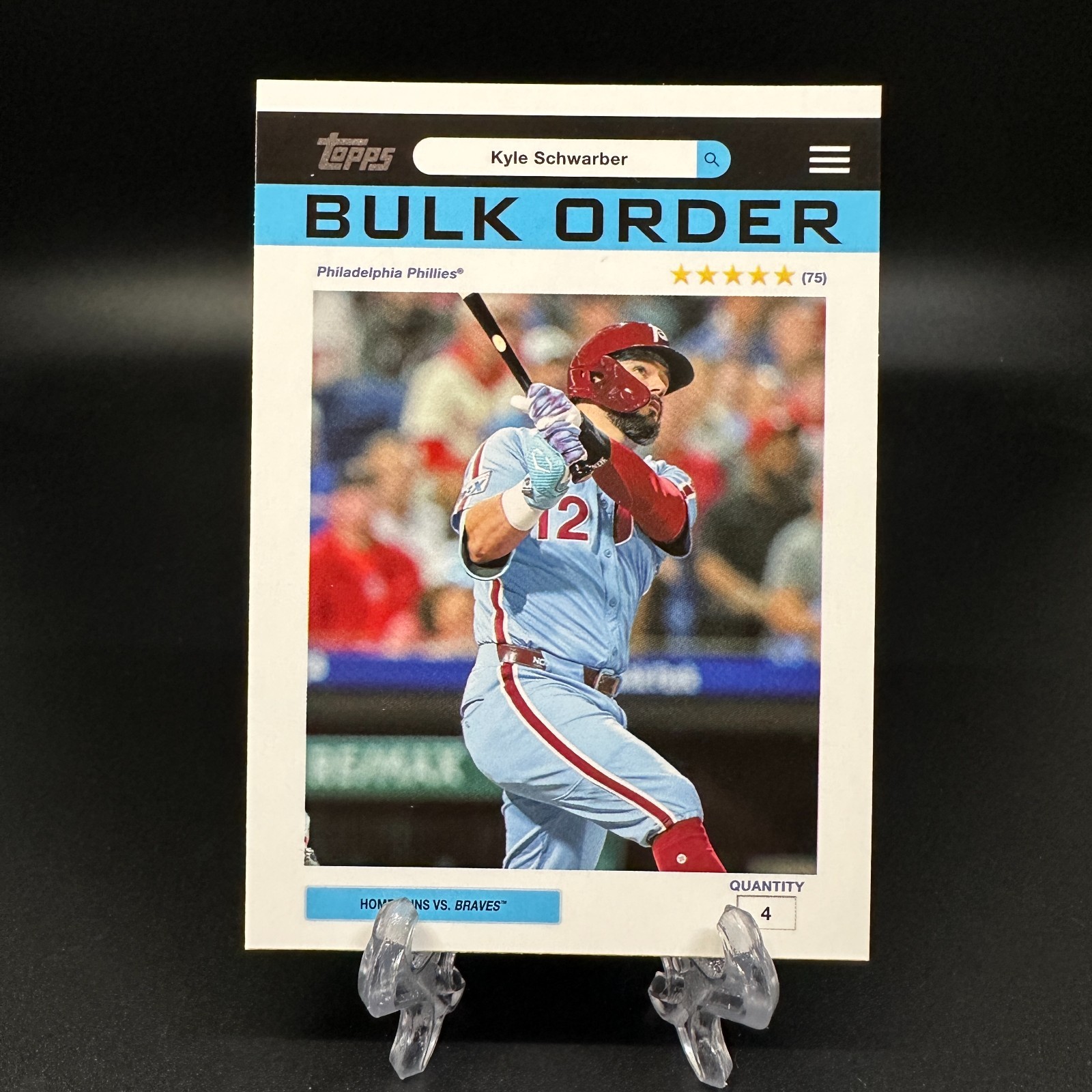 2026 Topps Flagship Collection Kyle Schwarber Bulk Order #BO-5 Phillies