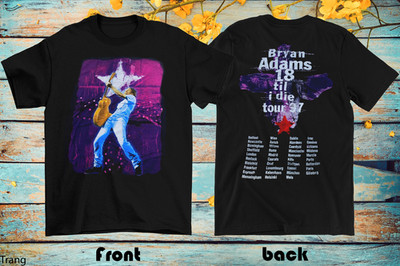 2 Sides Bryan Adams 18 Til I Die US Tour Shirt Black Men Unisex S-5XL 1H0455