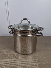 5qt. Stock Pot Steamer 4 Piece Stainless Steel NWOT