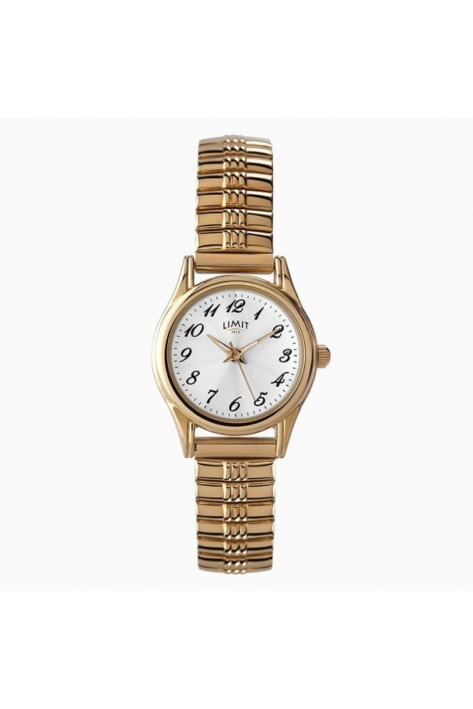 Limit Ladies Gold Case Stainless Steel Bracelet White Dial Watch 6955