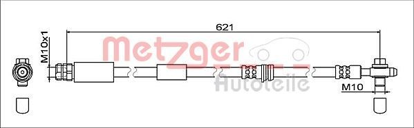 Metzger Bremsschlauch 4112032 FüR Audi Seat Skoda VW-image