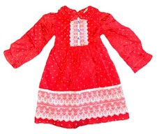 NICE VINTAGE Hi-Girls Inc. Red Polyester Dot Dress Girls 5 Tea Party Made In USA