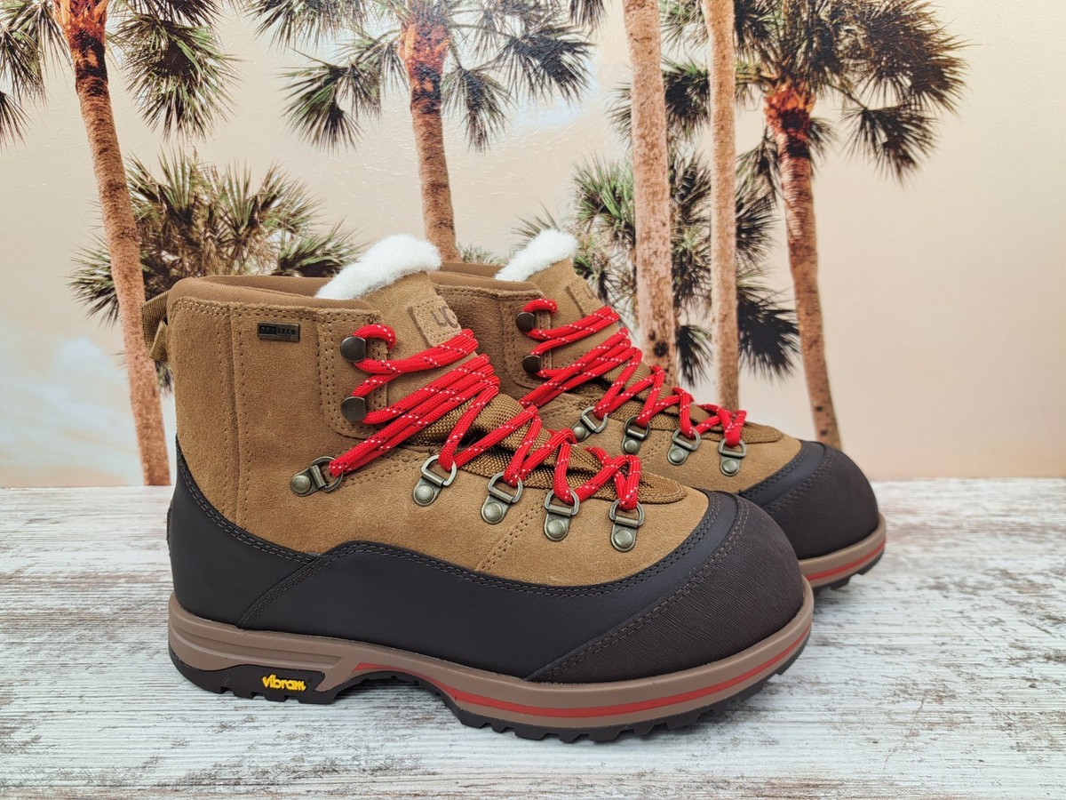 UGG Brecken Lace Up Chestnut Suede Lined Waterproof Boots Women's