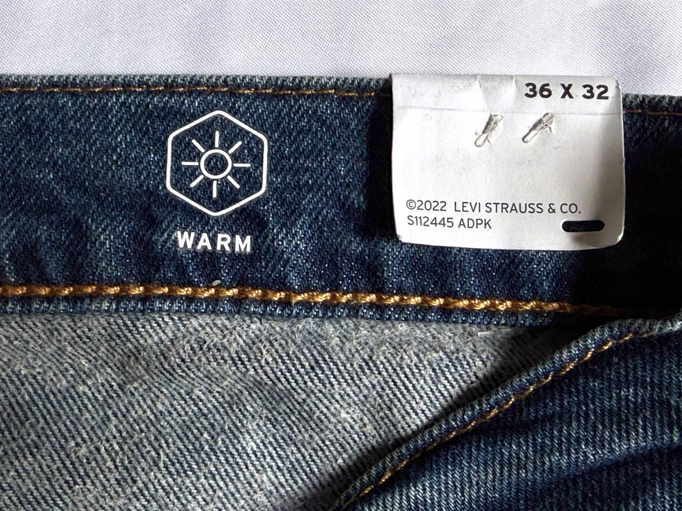 Levi's Premium 502 锥形拉伸生态性能温暖 (IRR) Levis Big E MSRP $98 — 第 3/4 张图片