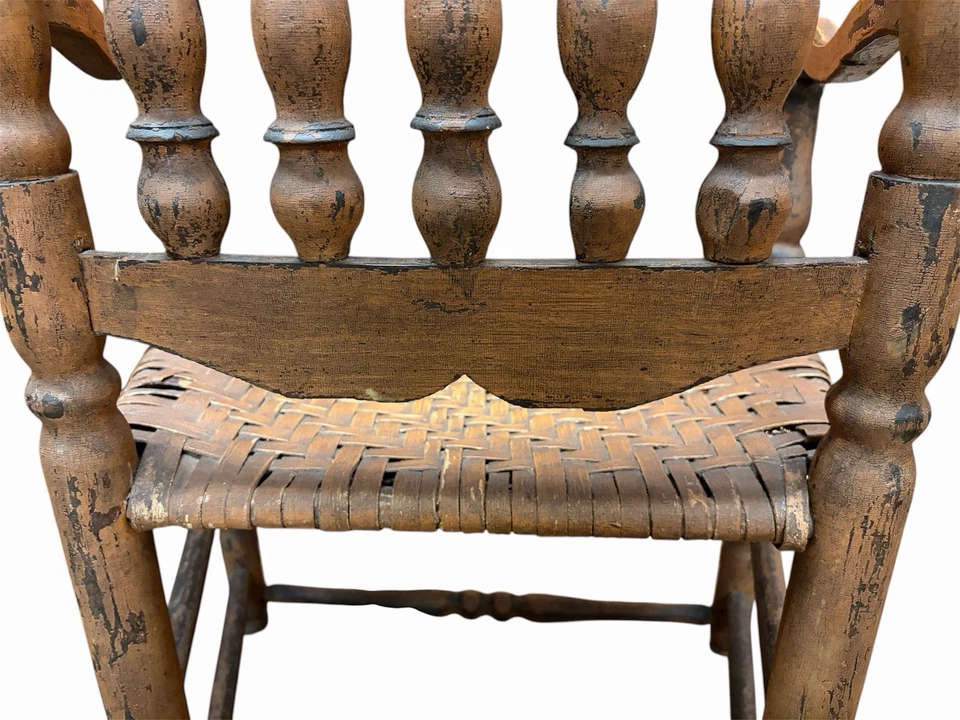 Sillón antiguo americano calidad museo siglo XVIII Portsmouth NH Banister Back Foto 4 de 4