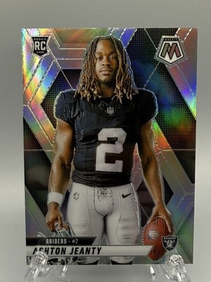 2025 Panini Mosaic Ashton Jeanty SILVER PRIZM RC Variation SP Raiders #287