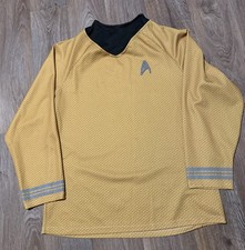 Vintage Rubie's Star Trek Captain Kirk Shirt Mens XL Gold Uniform Long Sleeve