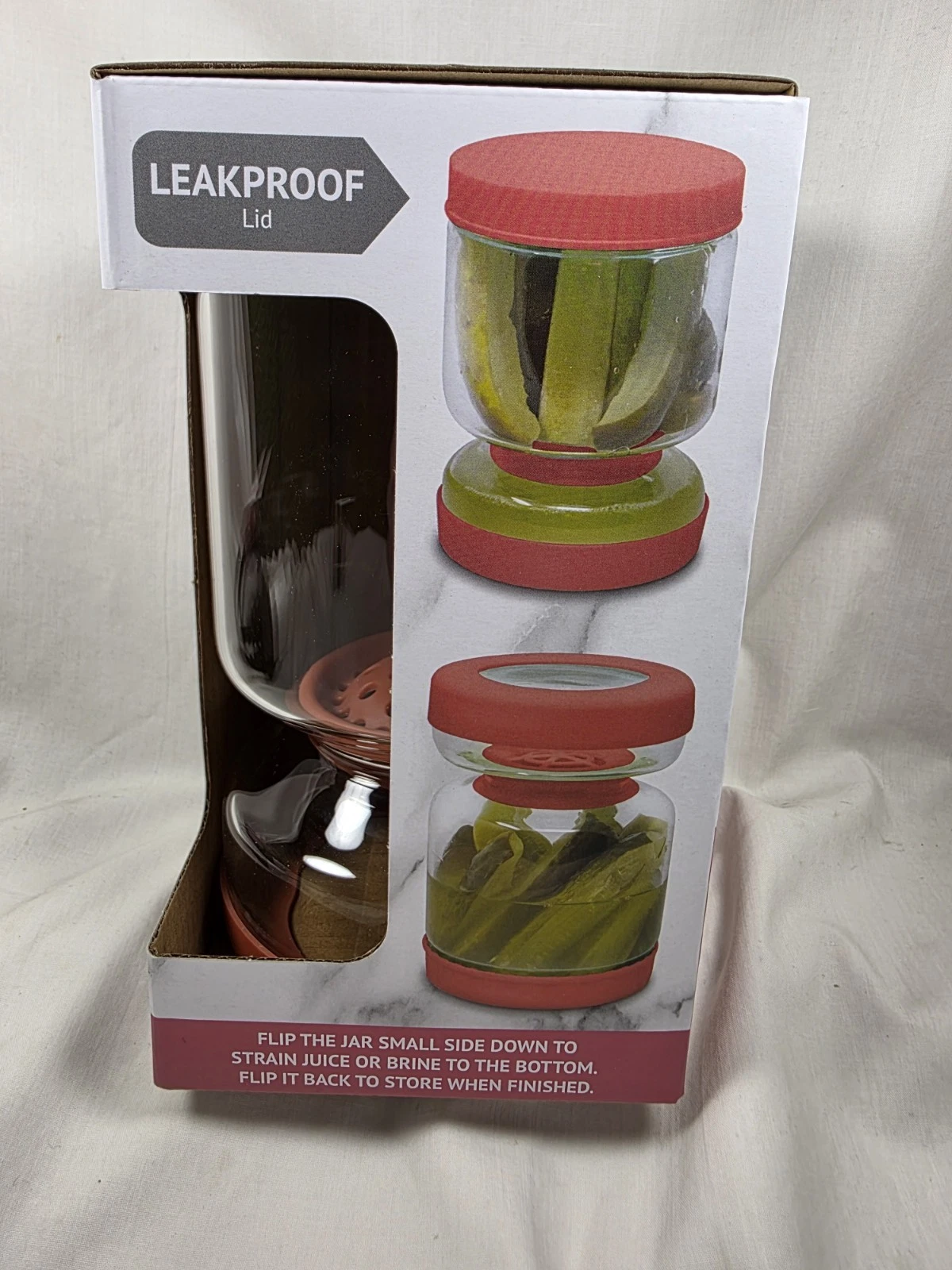 Alta Glass Hourglass Pickle Flip Jar Pink Leakproof Lid 33.8oz 1L
Opens in a new window or tab