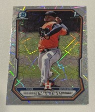 2026 Bowman Mega Box Alimber Santa RC/1st Chrome Laser Refractor BCP-30 Astros