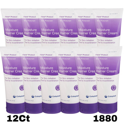 Coloplast Baza Moisture Barrier Incontinence Cream 5oz Tube 1880 12 Pack