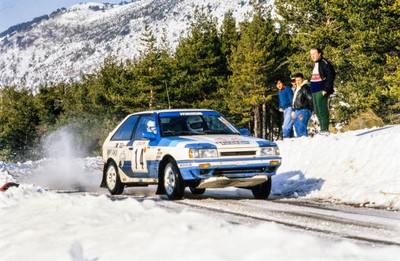 Ingvar Carlsson Per Carlsson Mazda 323 4WD Rally Monte Carlo Janu- 1987 Photo 1