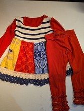 Persnickety 2 Piece Set Red Dress/shirt Pant - Size 2 Excellent Condition
