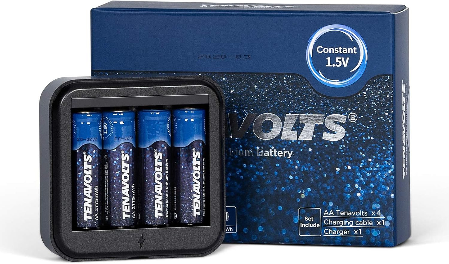 Tenavolts Aa Rechargeable Batteries 2775 Mwh with Charger 4 Pack-image