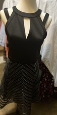 Guess Dress Los Angeles Black & Silver Flare Sz 8