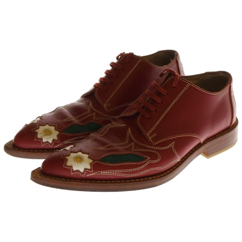 COMME des GARCONS 99AW Zapatos de Vestir de Cuero con Diseño Bordado Punta en Punta Usados ff Foto 2 de 4