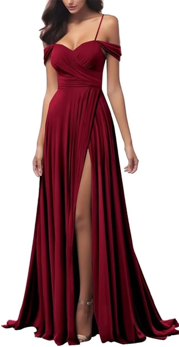 burgundy chiffon bridesmaid dresses products for sale | eBay UK