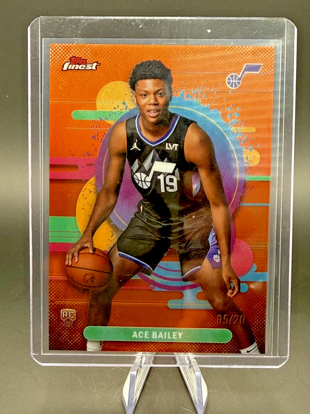 2025-26 Topps Finest Ace Bailey Rc #105 Uncommon True Orange Refractor /20 Jazz!