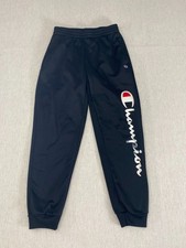 Champion Jogger Pants Boys 14/16 Black Logo Athletic Pockets Elastic Waistband