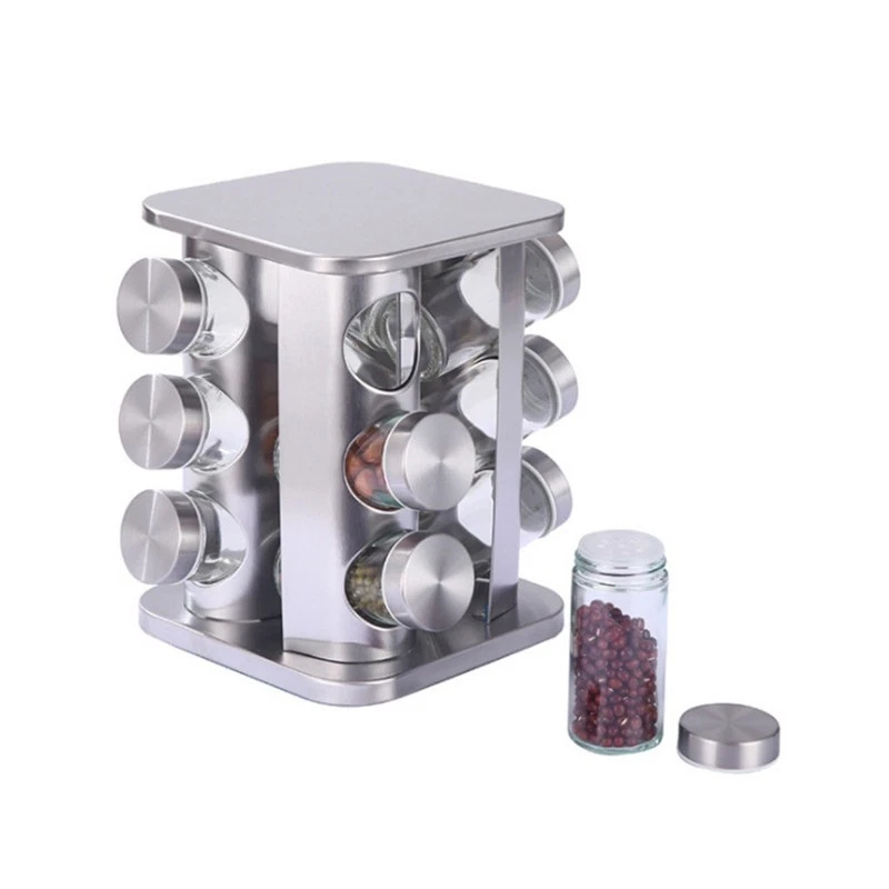 Spice Rack Organizer for Countertop 12-Jar 360 Degree Rotation Save more Space