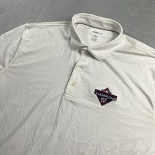 2019 World Series Champ Polo Shirt JOHNNIE-O Performance Mens 2XL White Stretch