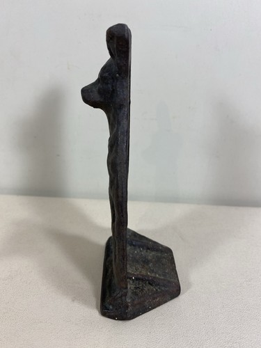Old Vintage Cast Iron German Sheherd Dog Flat Back Wedge Type Door Stop - Picture 3 of 6