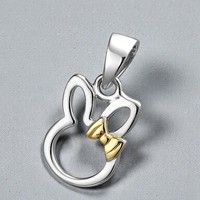 Kinder AnhäNger Hase 925 Sterling Silber Bicolor Vergoldet SilberanhäNger