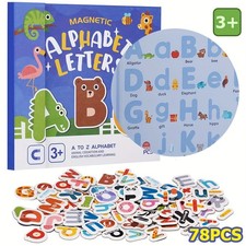 78 PCS Large Magnetic Animal Alphabet Letters Educational Toys for Age 3 Kids